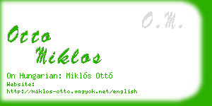 otto miklos business card