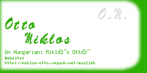 otto miklos business card